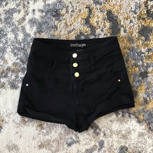 Black jean shorts